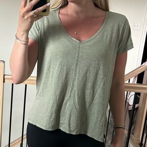 Women's V-Neck Short Sleeve Tee - Sage Green